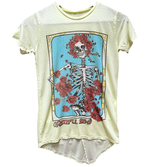 Lauren Moshi Tops - Lauren Moshi Grateful Dead Skeleton Rose Graphic Tee Whimsygoth Grunge Boho SM